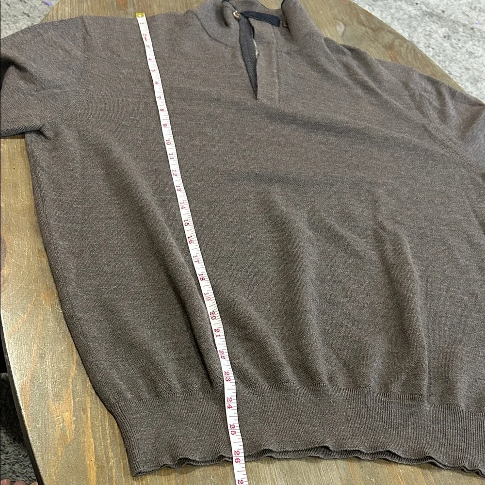 Men's Zegna Wool Brown Sweater L/XL - Picture 12 of 13
